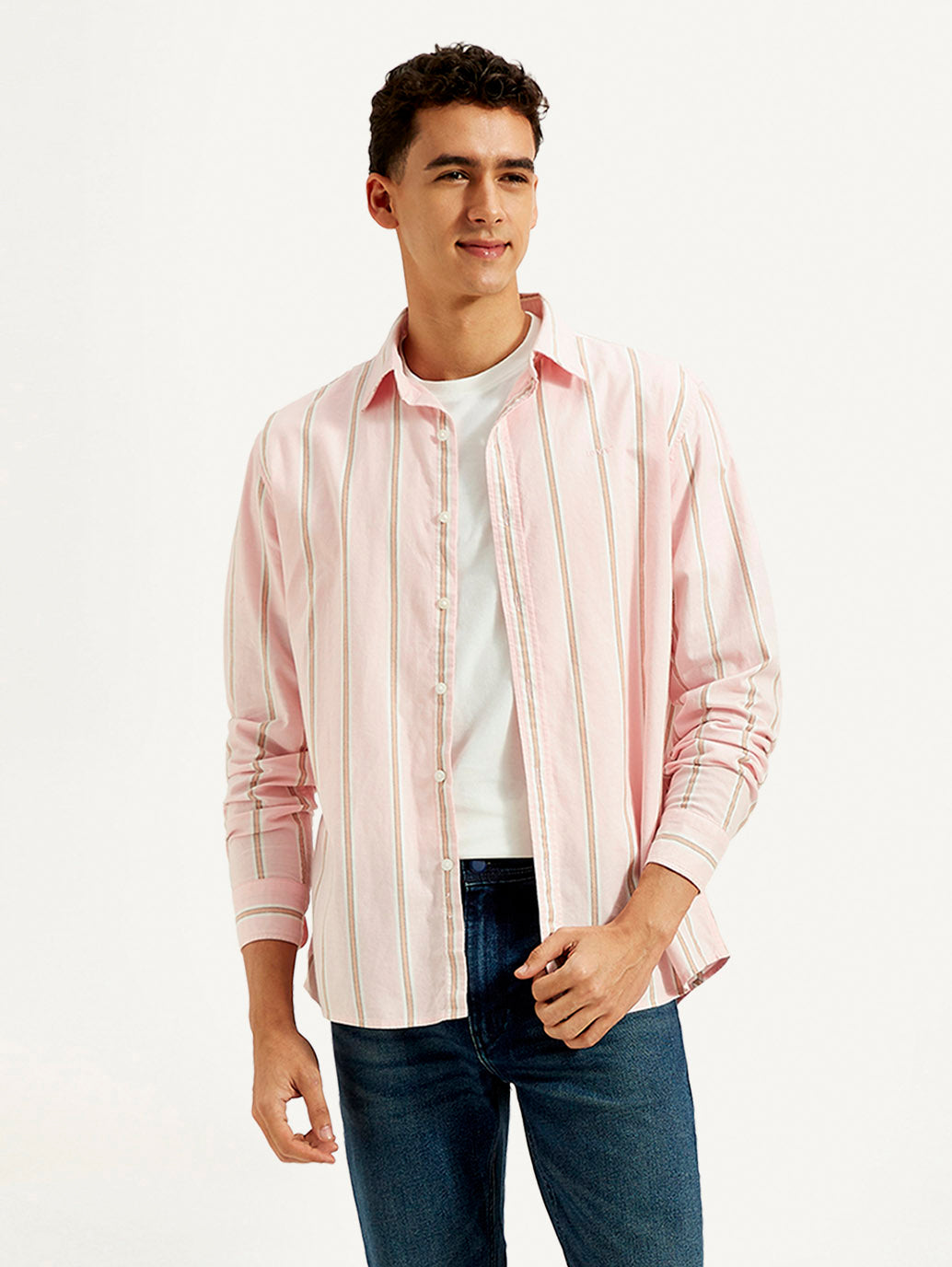 Men's Striped Slim Fit Oxford Shirt