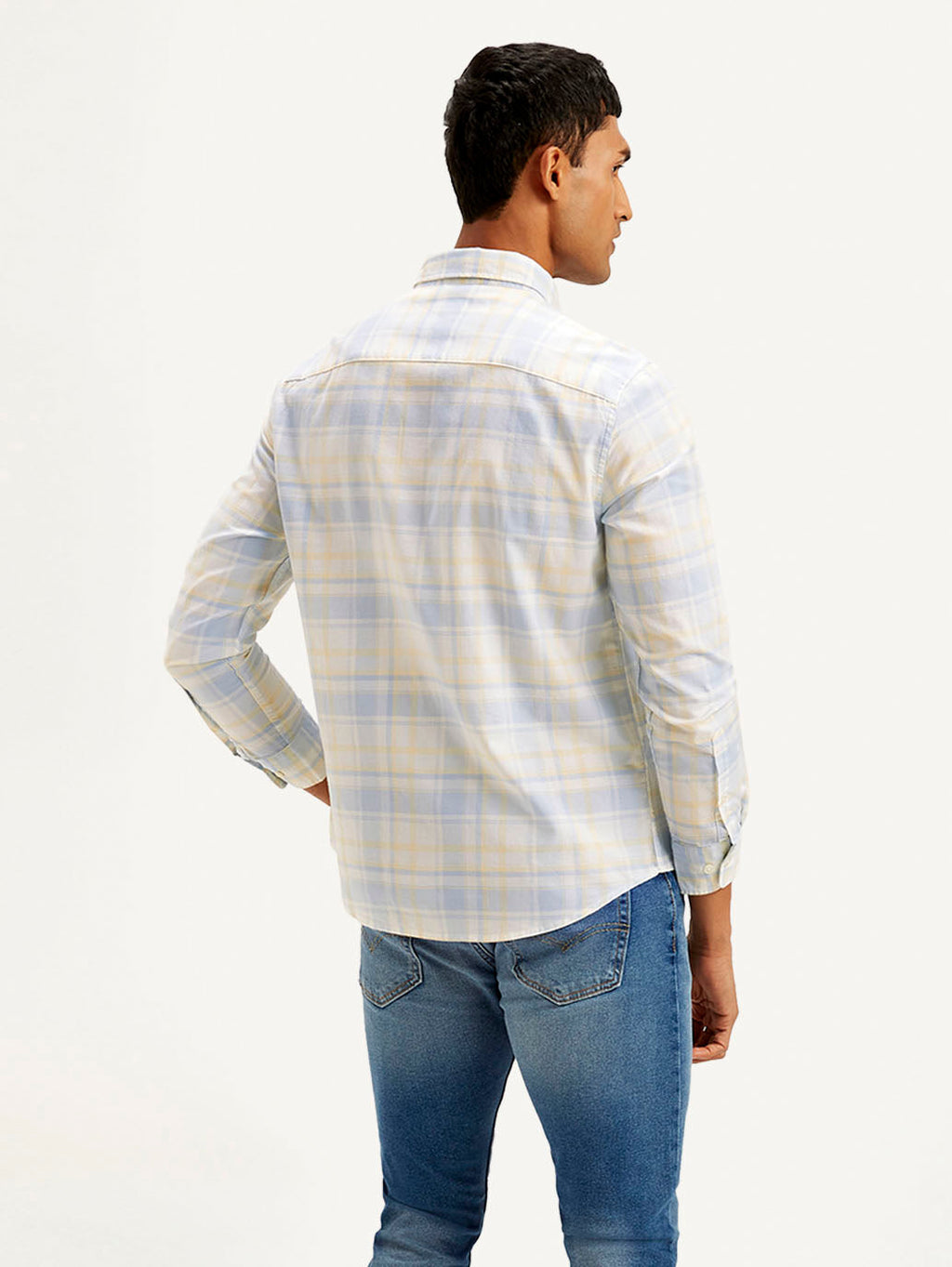Men's Checkered Slim Fit Oxford Shirt