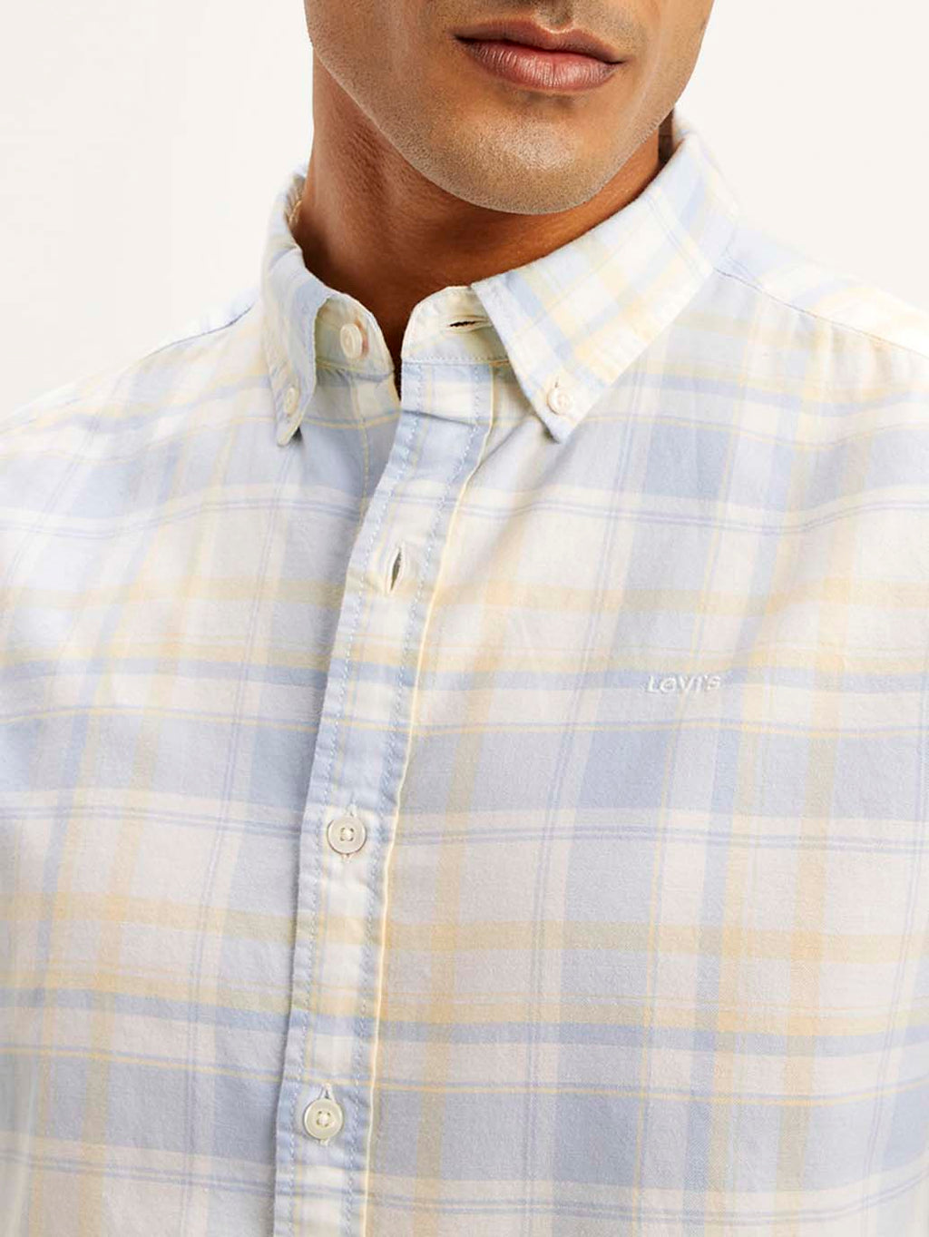 Men's Checkered Slim Fit Oxford Shirt