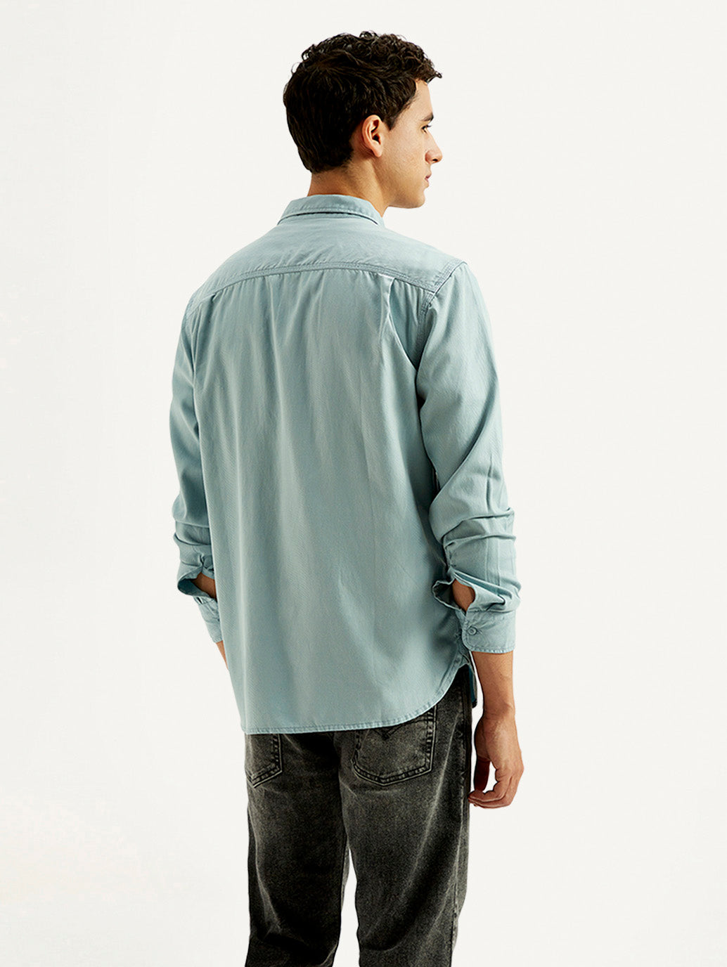 Men's Solid Slim Fit Overdyed Overshirt