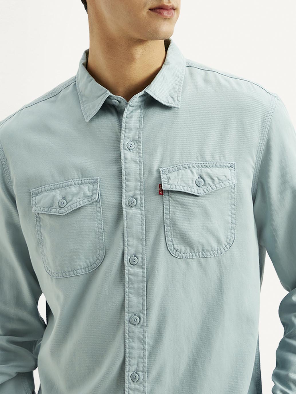 Men's Solid Slim Fit Overdyed Overshirt