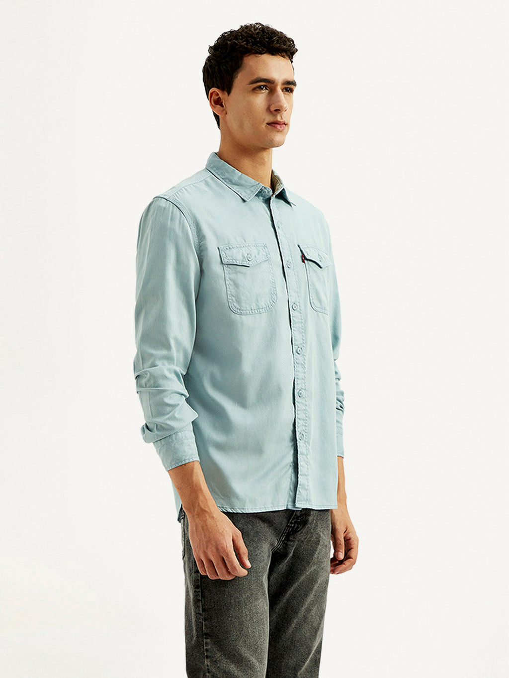 Men's Solid Slim Fit Overdyed Overshirt