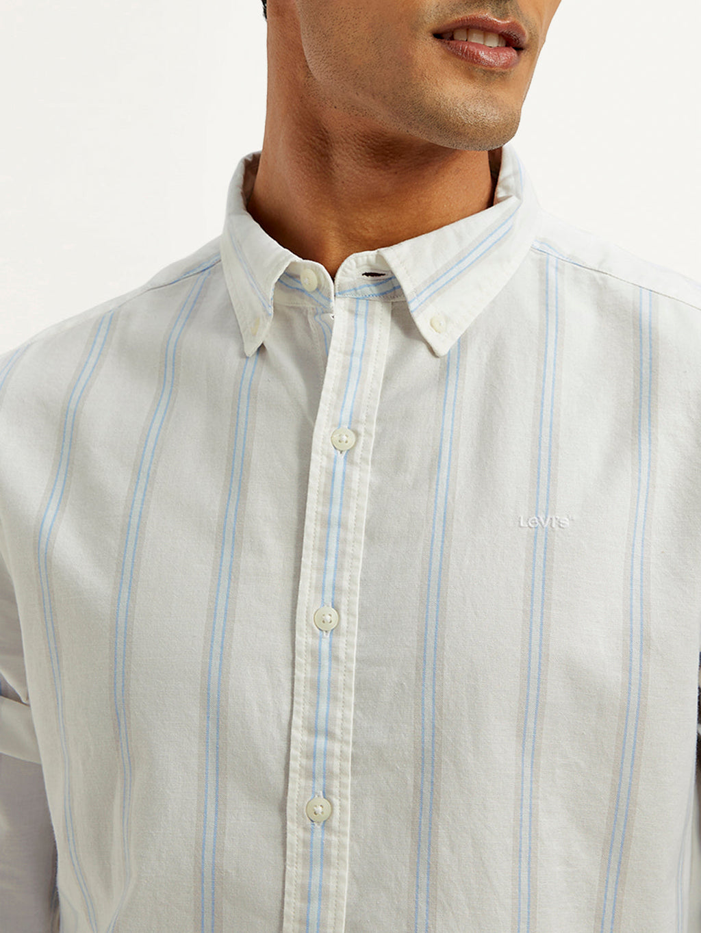 Men's Striped Slim Fit Oxford Shirt