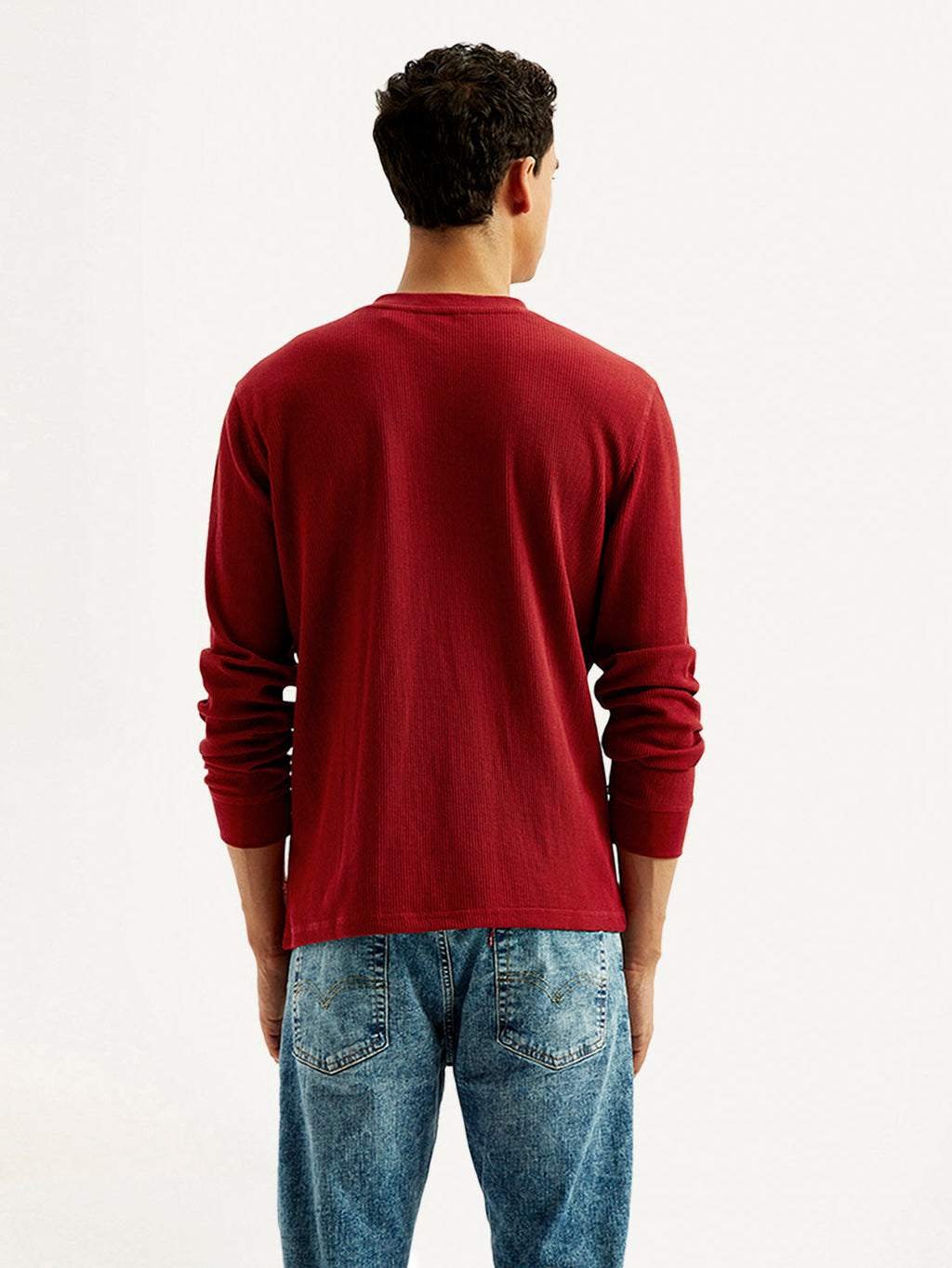 Men's Solid Henley Neck T-shirt