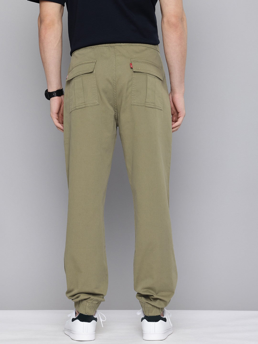 Men's Relaxed Fit Olive Green Jogger Cargos