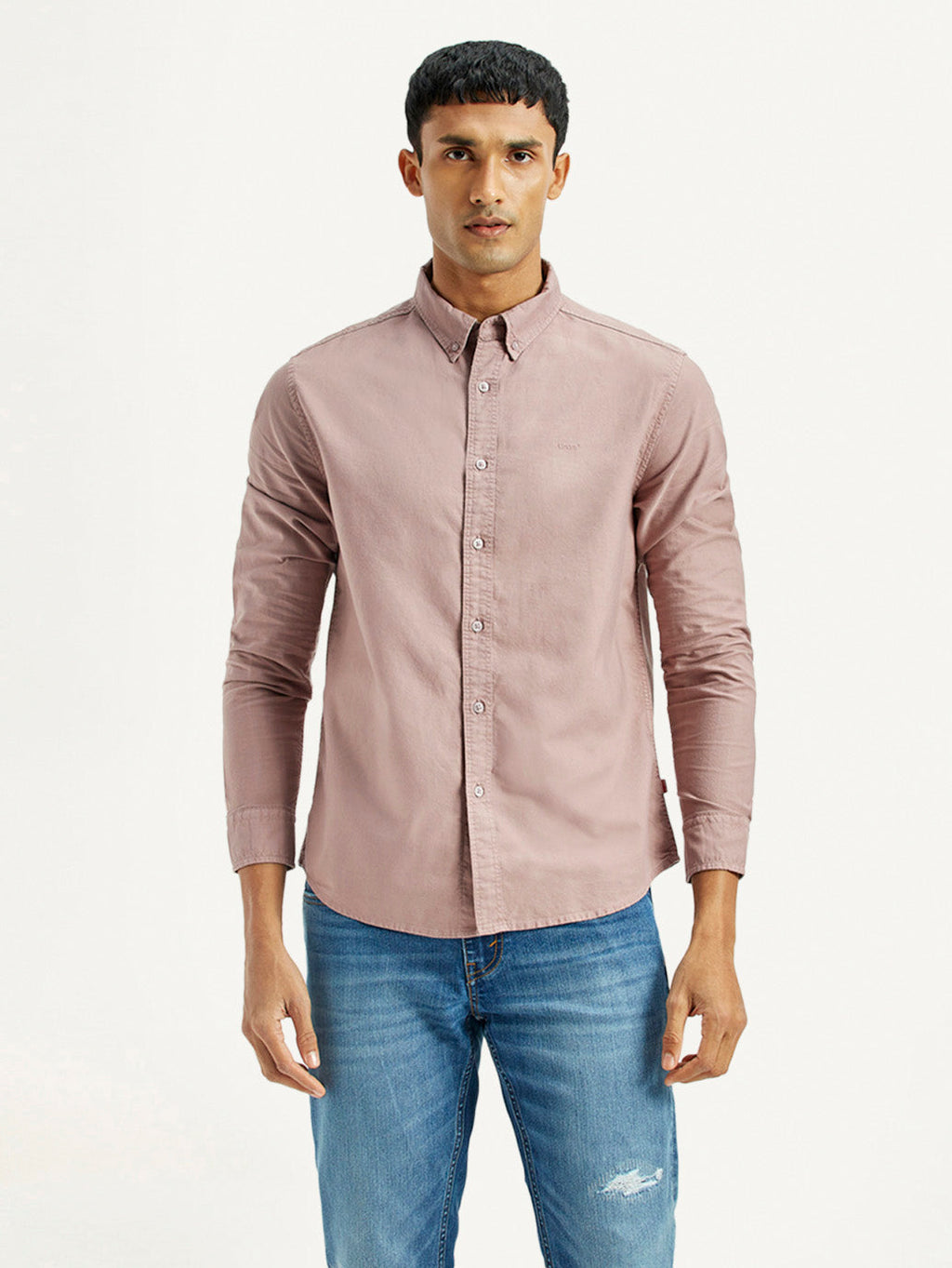 Men's Solid Overdyed Slim Fit Shirt