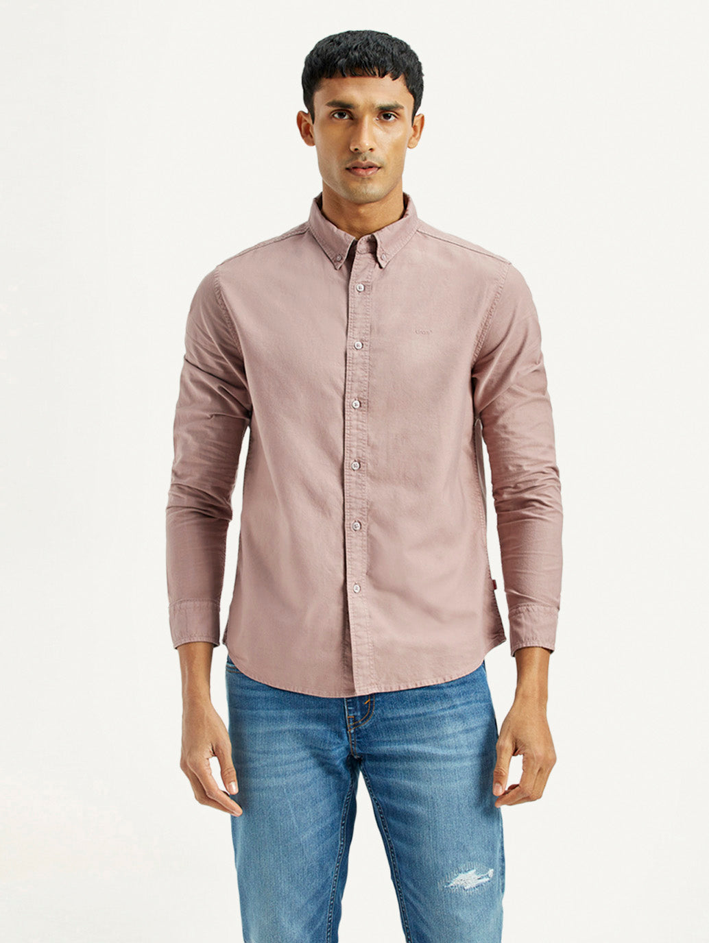 Men's Solid Overdyed Slim Fit Shirt