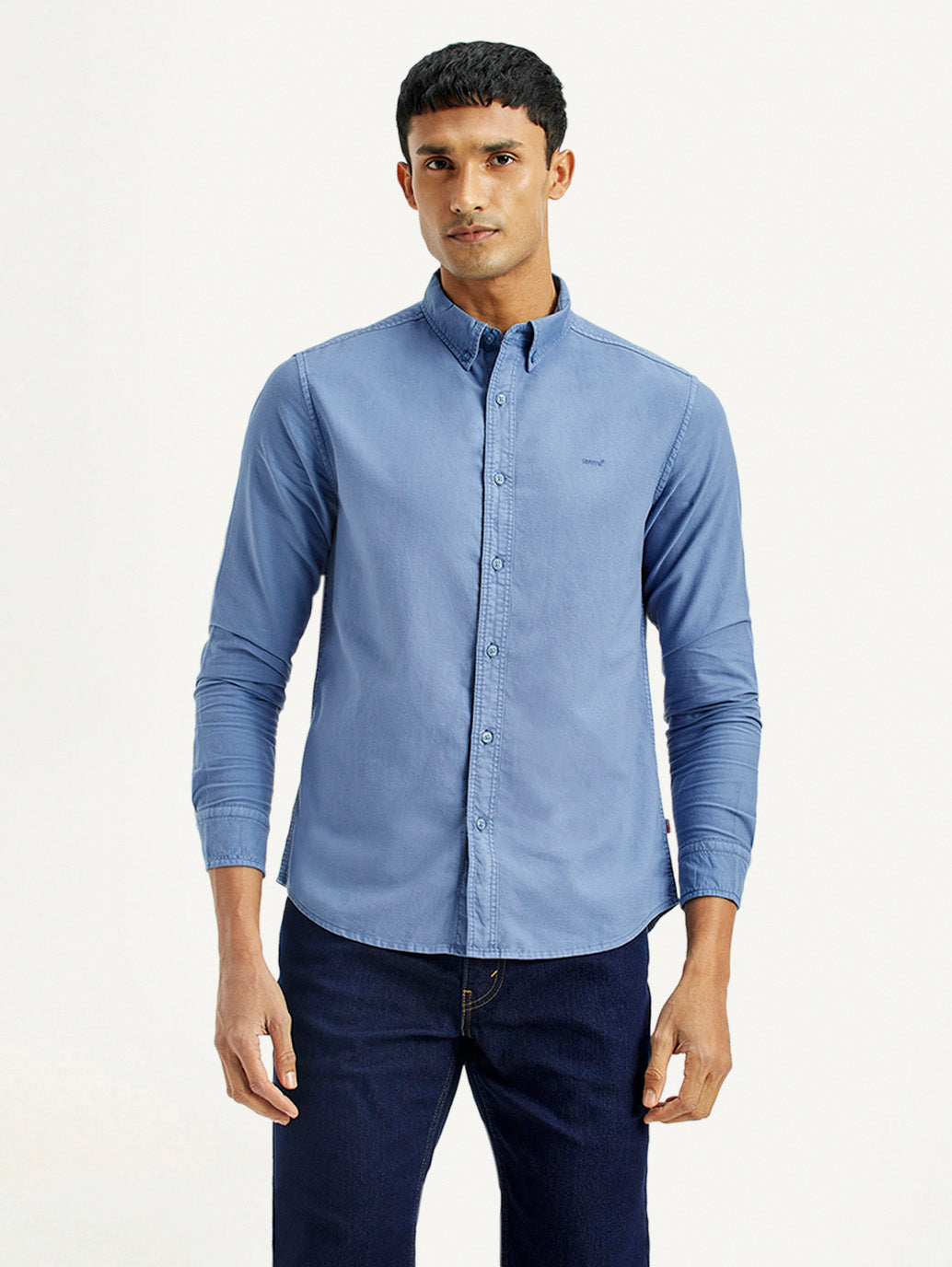 Men's Solid Overdyed Slim Fit Shirt