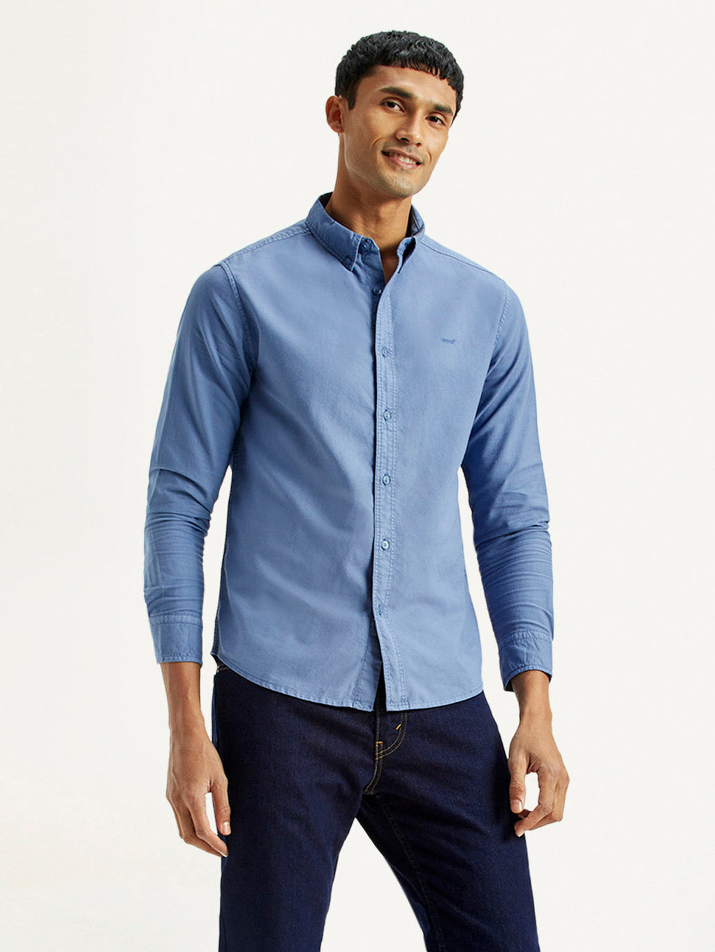 Men's Solid Overdyed Slim Fit Shirt