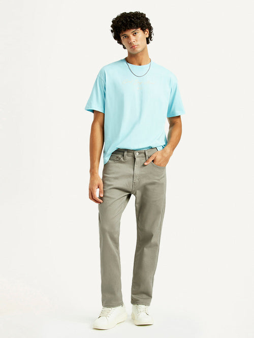 Men's 505 Grey Overdyed Straight Fit Mid Rise Jeans