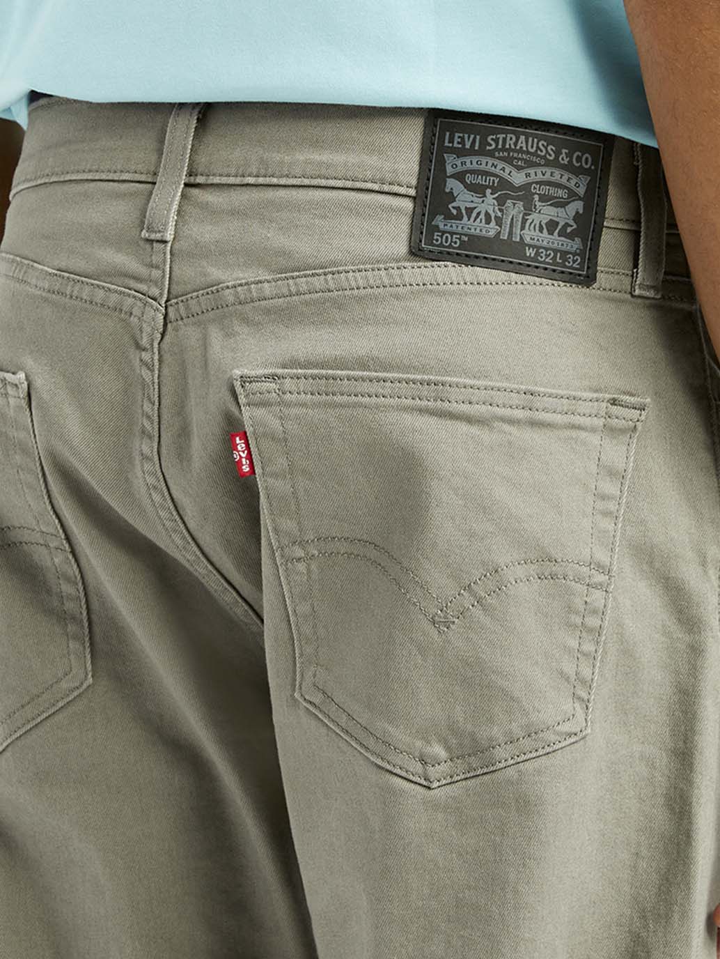 Men's 505 Grey Overdyed Straight Fit Mid Rise Jeans