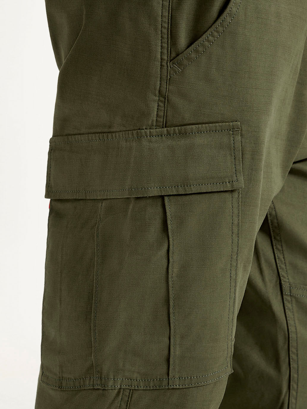 Men's Green Slim Fit Mid Rise Cargo Trousers