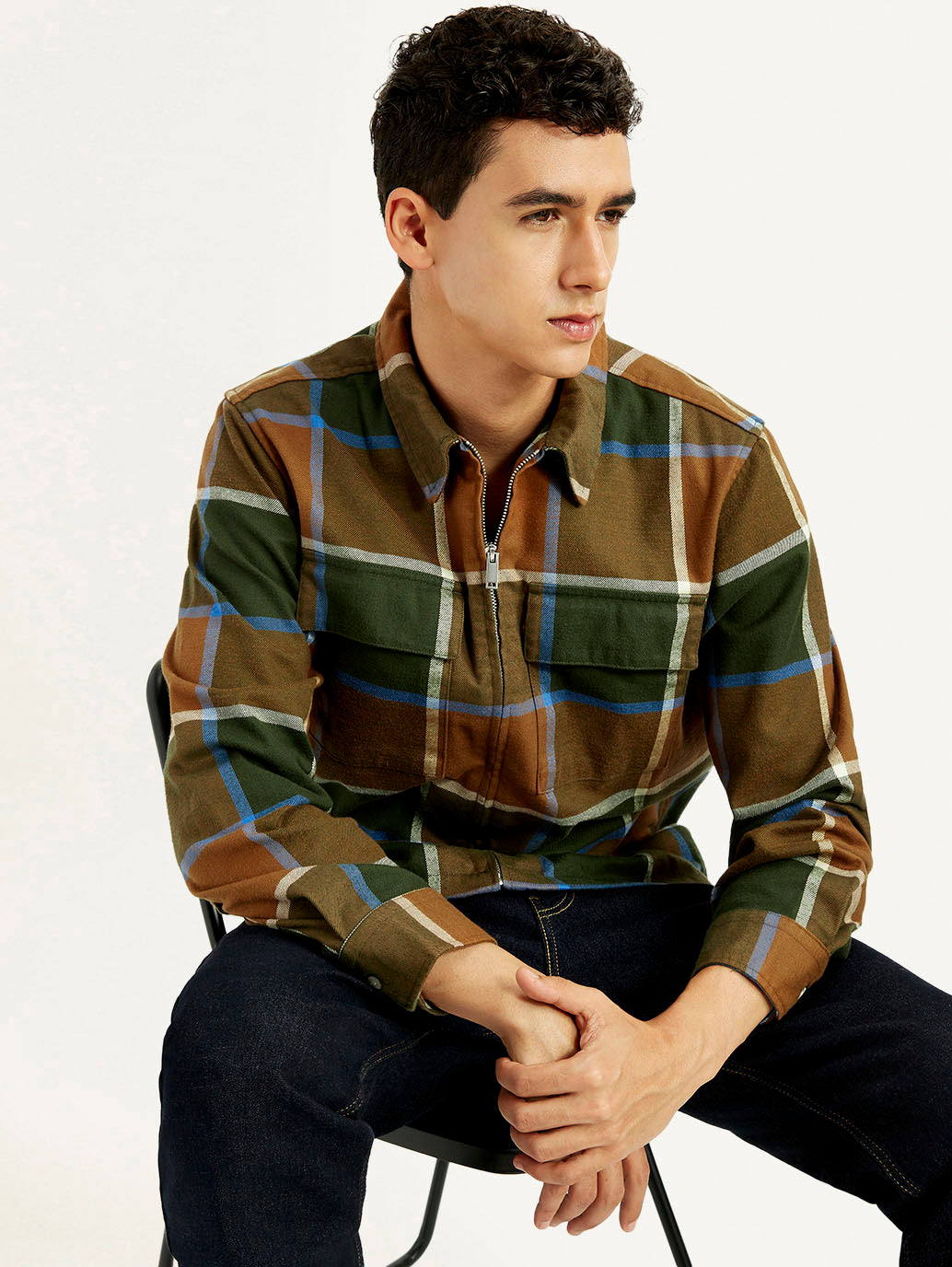Men's Checkered Relaxed Fit Flannel Shirt