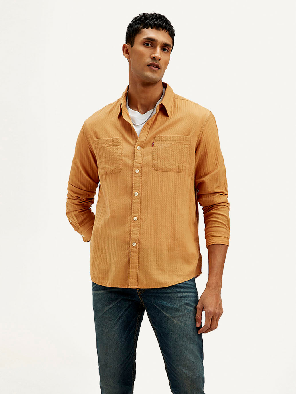 Men's Textured Slim Fit Shirt