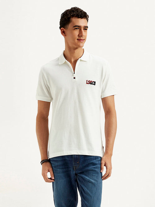 Men's Brand Logo Slim Fit Polo T-shirt