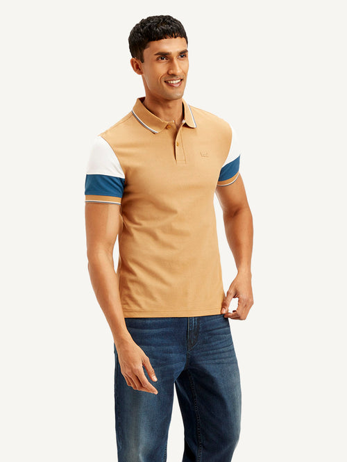 Men's Colorblock Slim Fit Polo T-shirt