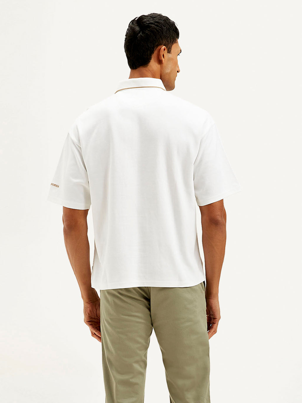 Men's Brand Logo Loose Fit Polo T-shirt