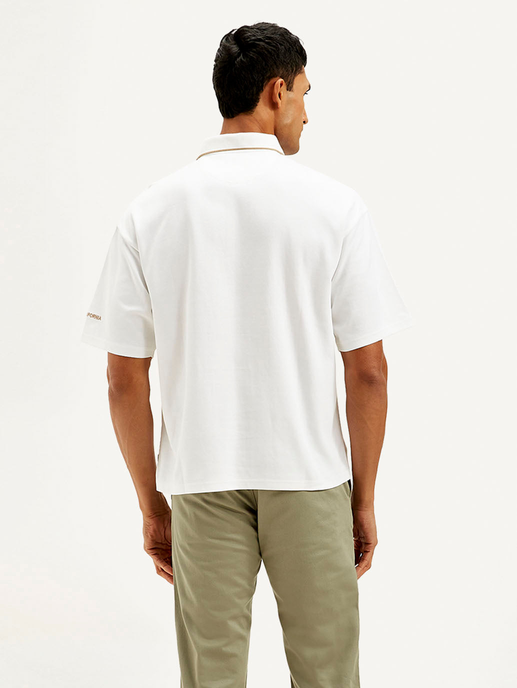 Men's Brand Logo Loose Fit Polo T-shirt