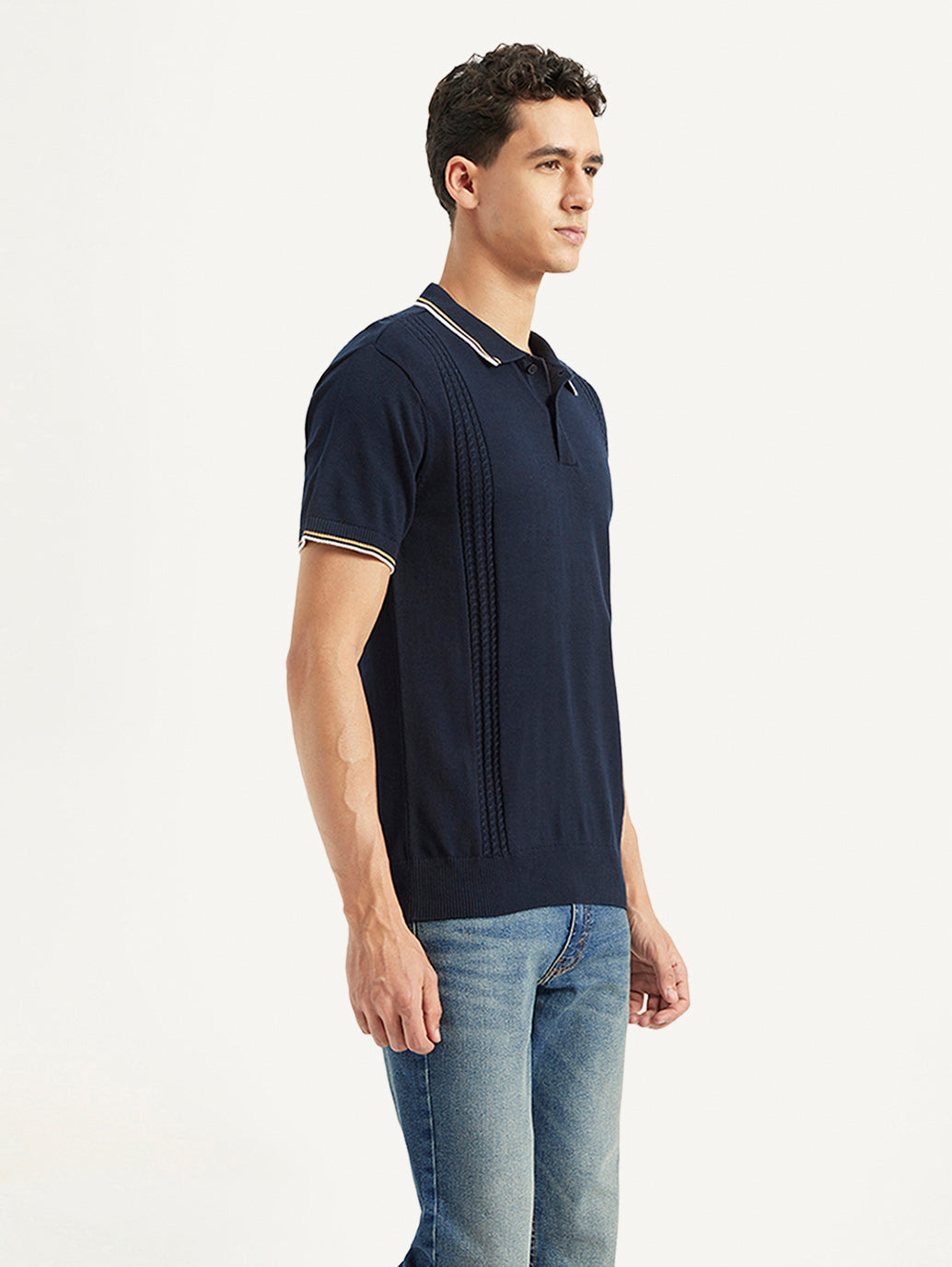 Men's Striped Slim Fit Polo T-Shirt