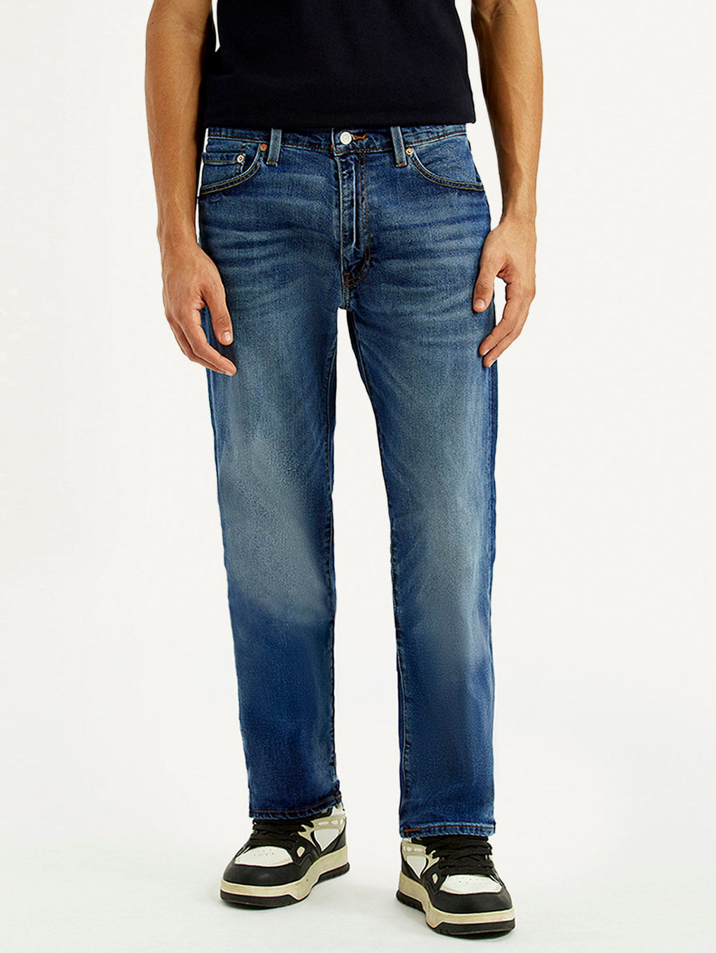 Men's 555 Blue Loose Fit Mid Rise Selvedge Jeans