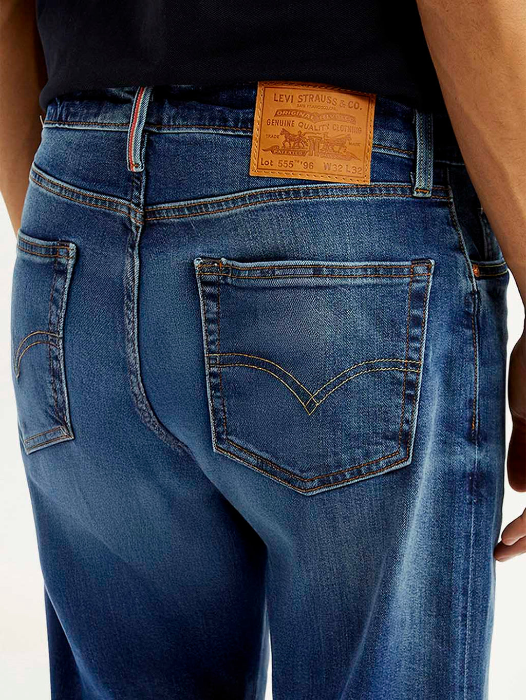 Men's 555 Blue Loose Fit Mid Rise Selvedge Jeans