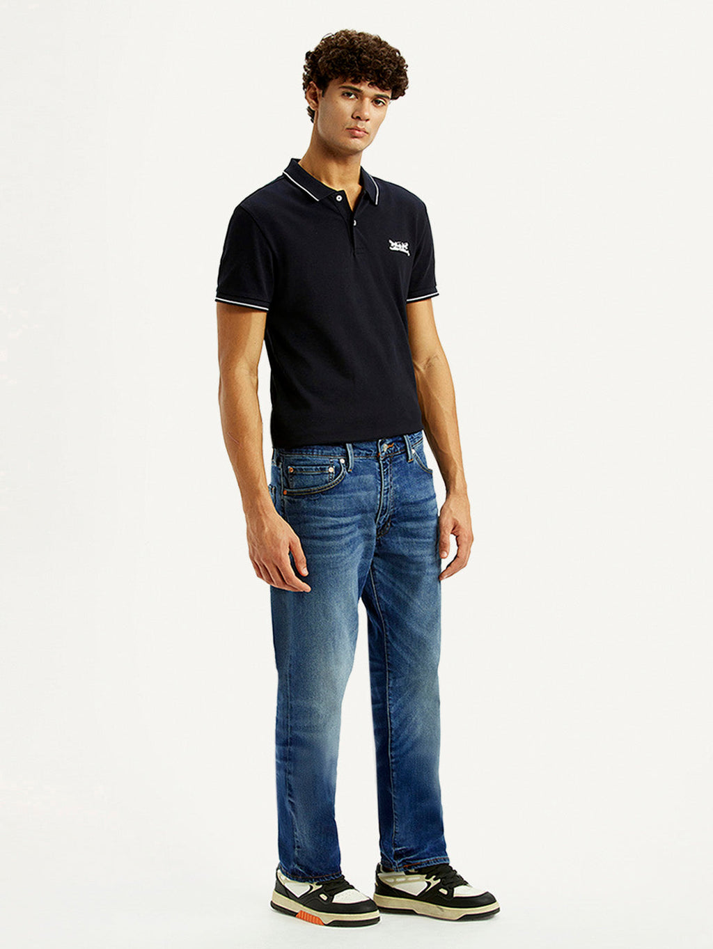 Men's 555 Blue Loose Fit Mid Rise Selvedge Jeans