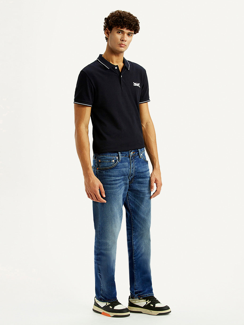 Men's 555 Blue Loose Fit Mid Rise Selvedge Jeans
