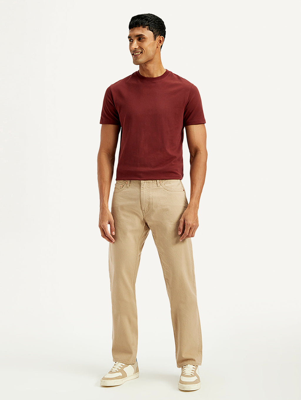 Men's 541 Beige Athletic Tapered Fit Mid Rise Selvedge Jeans