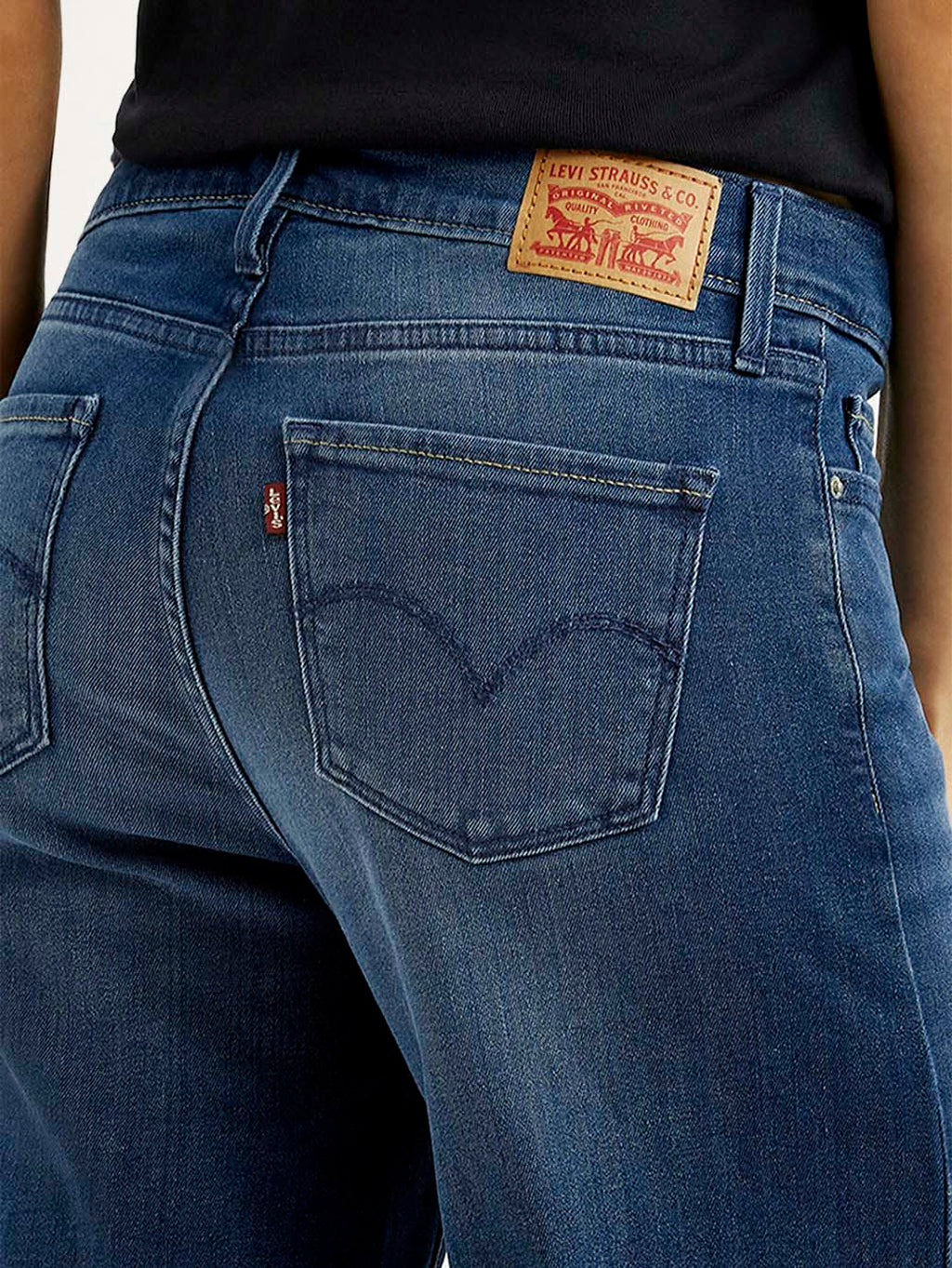 Women's 318 Blue Flared Mid Rise Jeans