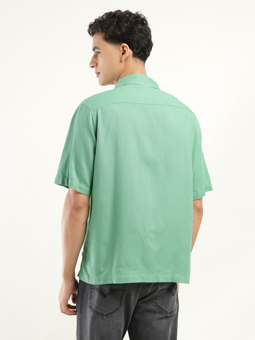 Men's Solid Camp Collar Shirt