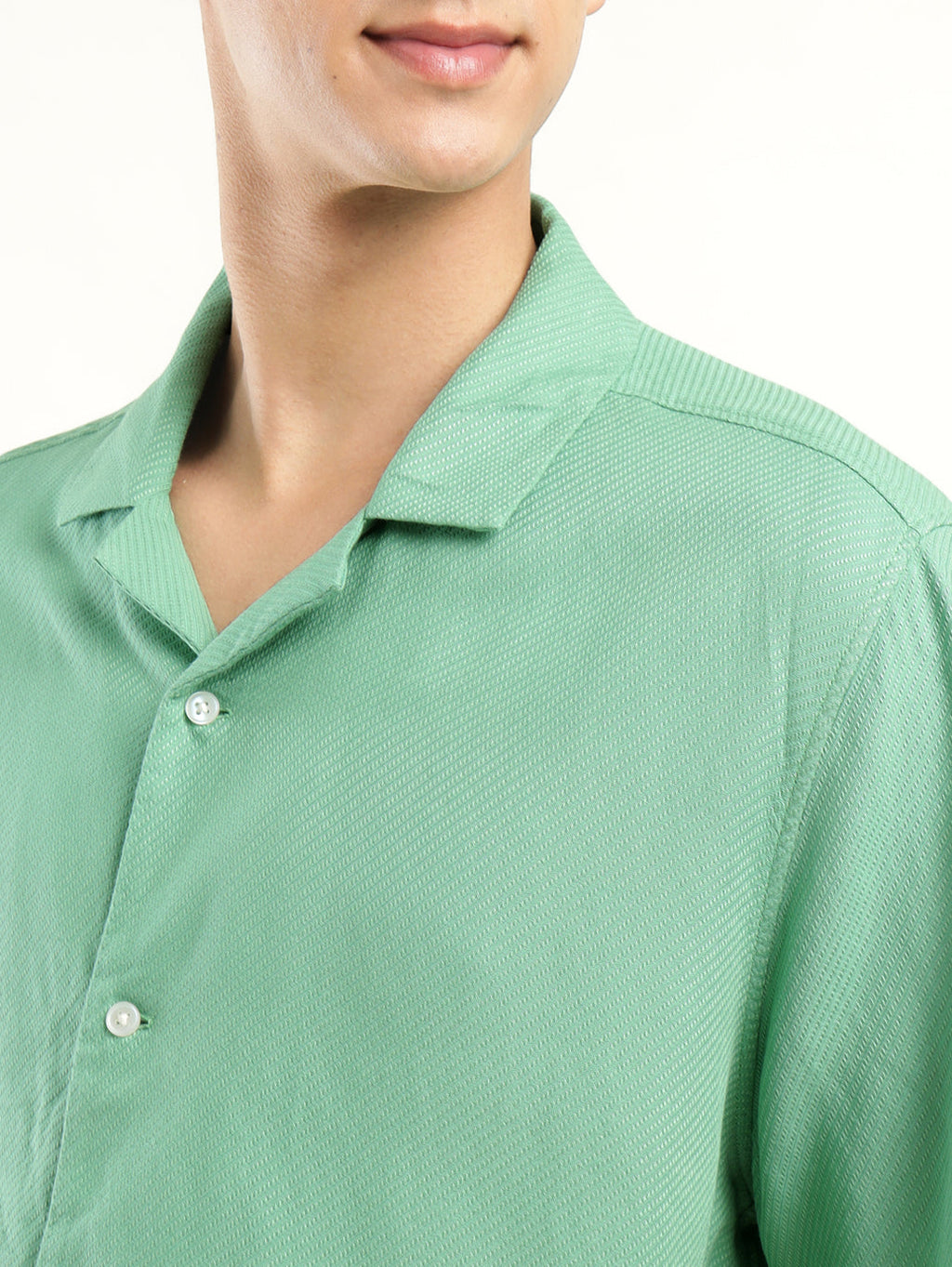 Men's Solid Camp Collar Shirt