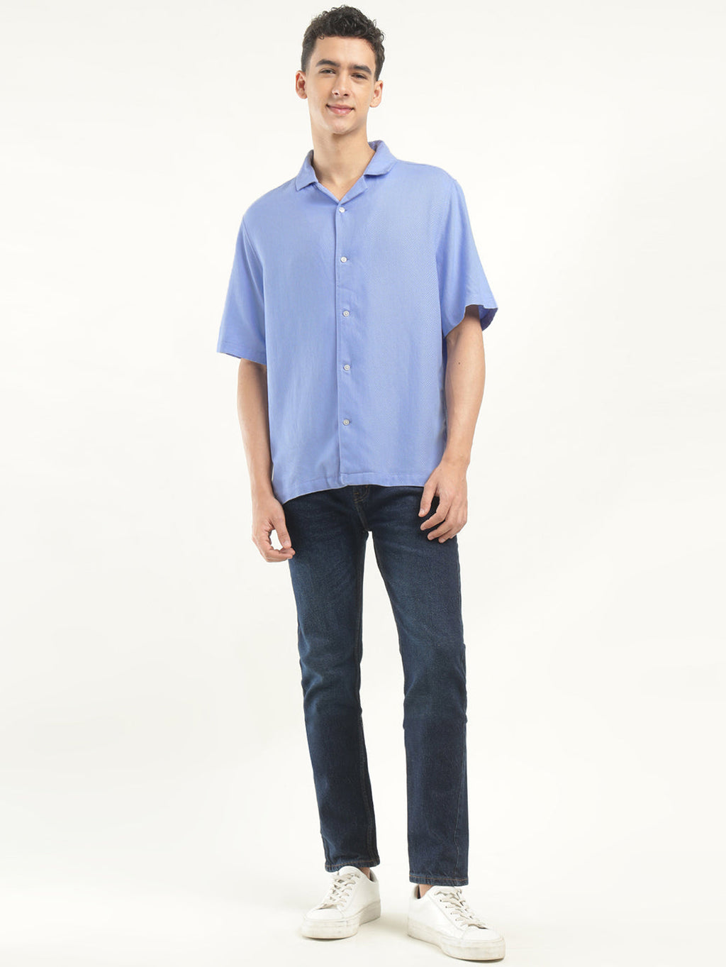 Men's Solid Camp Collar Shirt