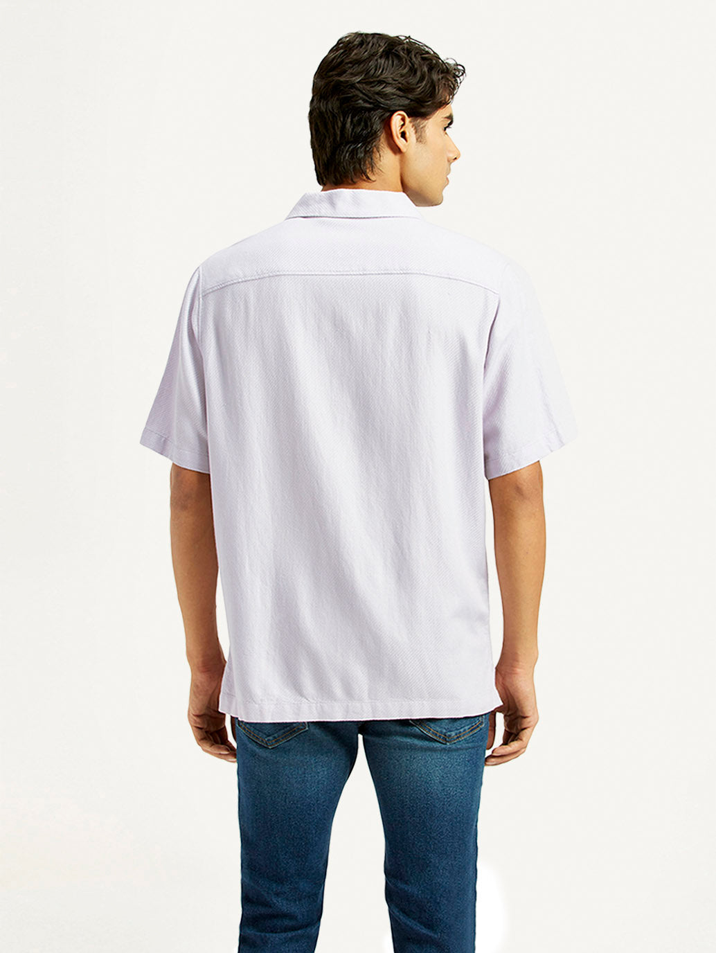 Men's Solid Lilac Camp Shirt