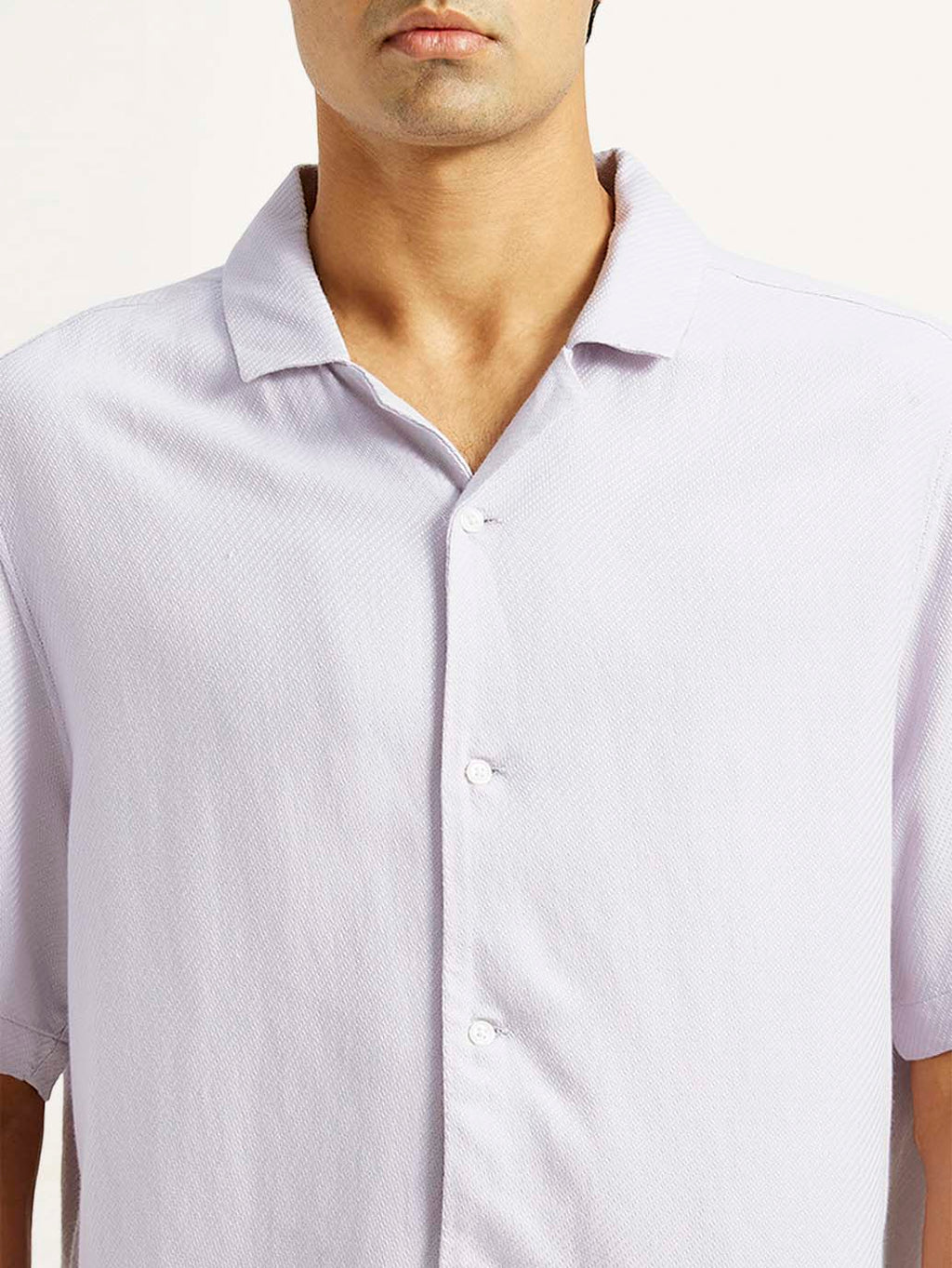 Men's Solid Lilac Camp Shirt