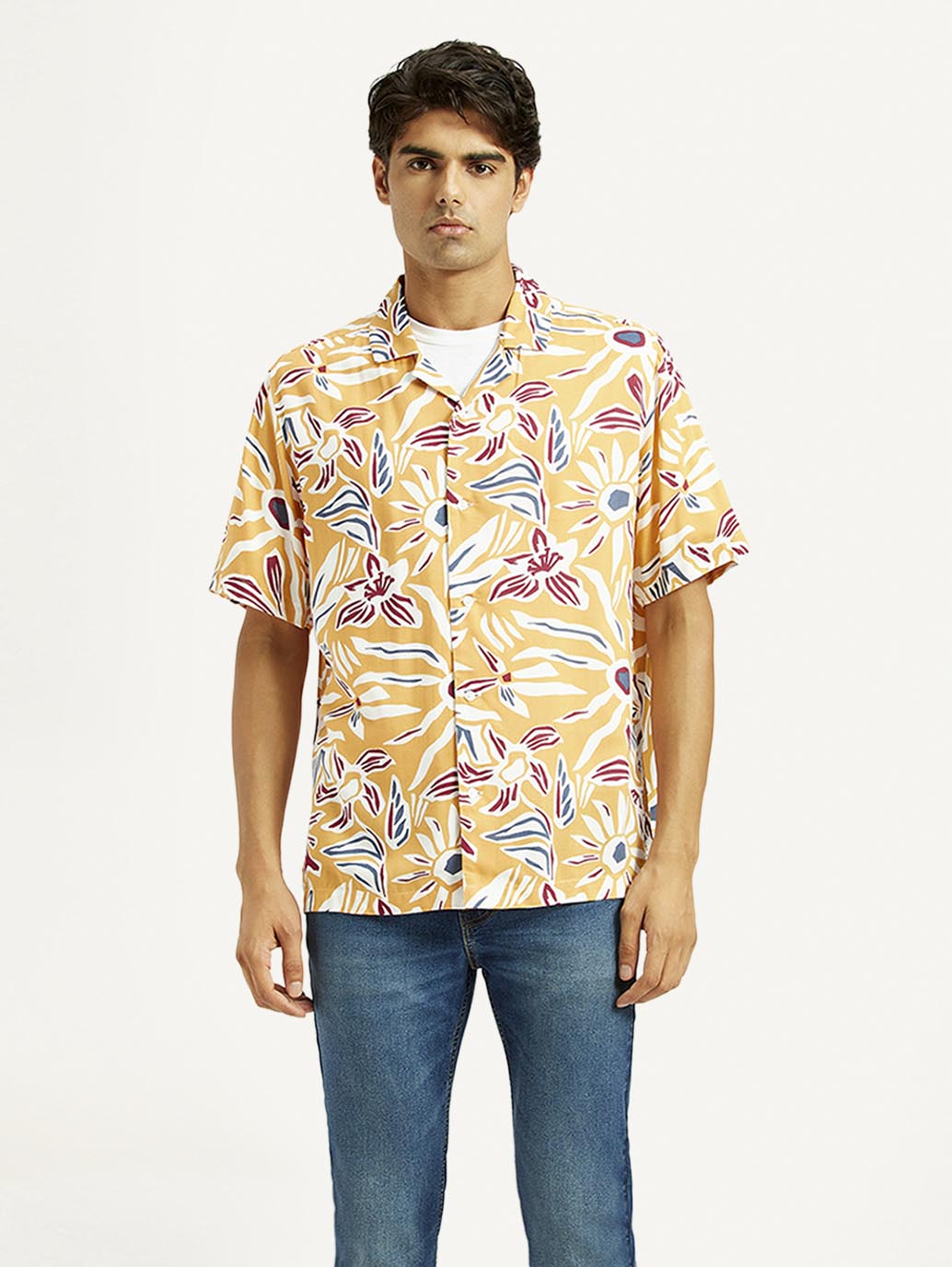 Men's Floral Multi Color Camp Shirt