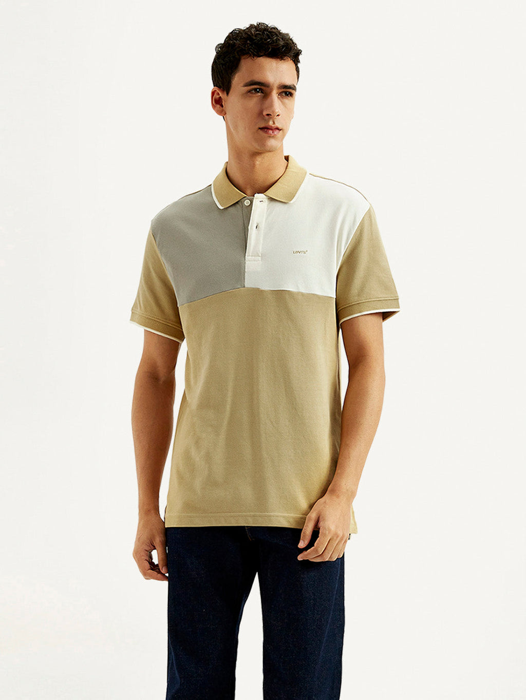 Men's Colorblock Slim Fit Polo T-shirt