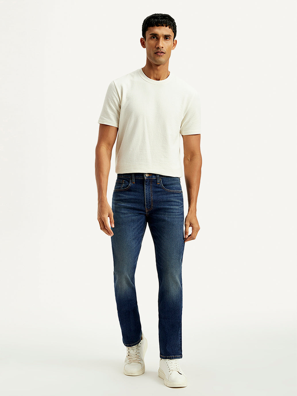 Men's Tinted 513 Blue Slim Straight Fit Mid Rise Jeans