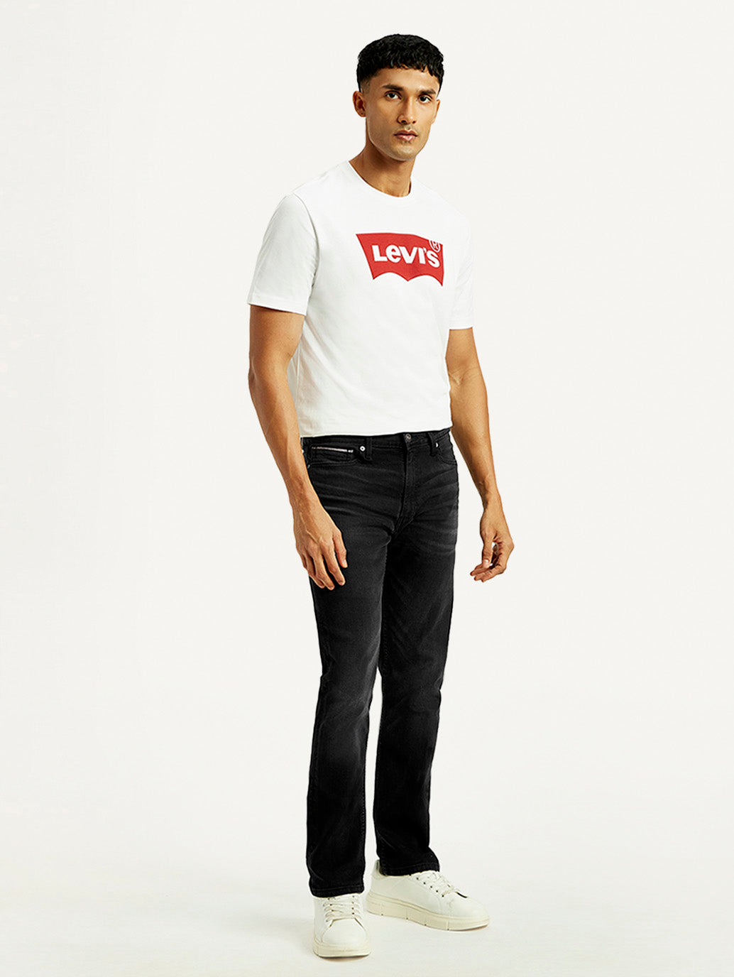 Men's 513 Black Slim Straight Fit Mid Rise Jeans