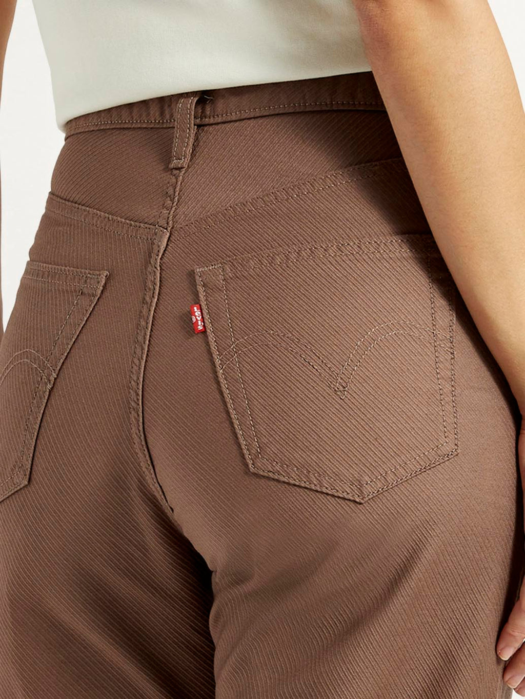 Women's Brown Ribcage Straight Fit High Rise Jeans