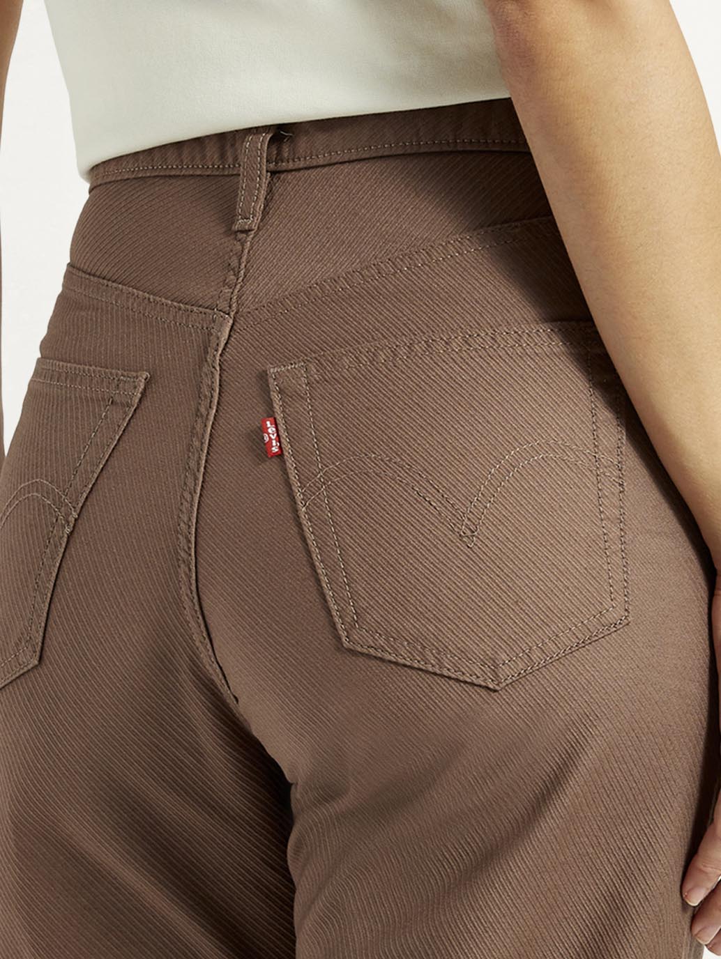 Women's Brown Ribcage Straight Fit High Rise Jeans