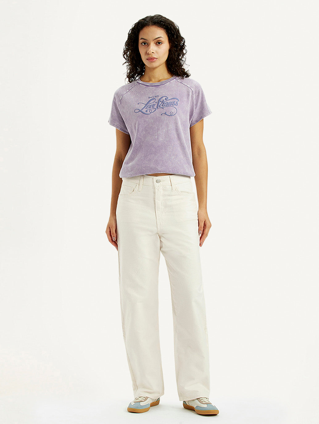 Women's Off White Ribcage Straight Fit High Rise Jeans