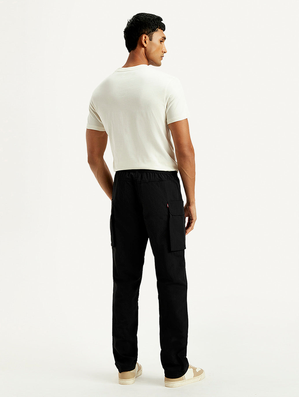 Men's Black Authentic Straight Fit Cargo Trousers
