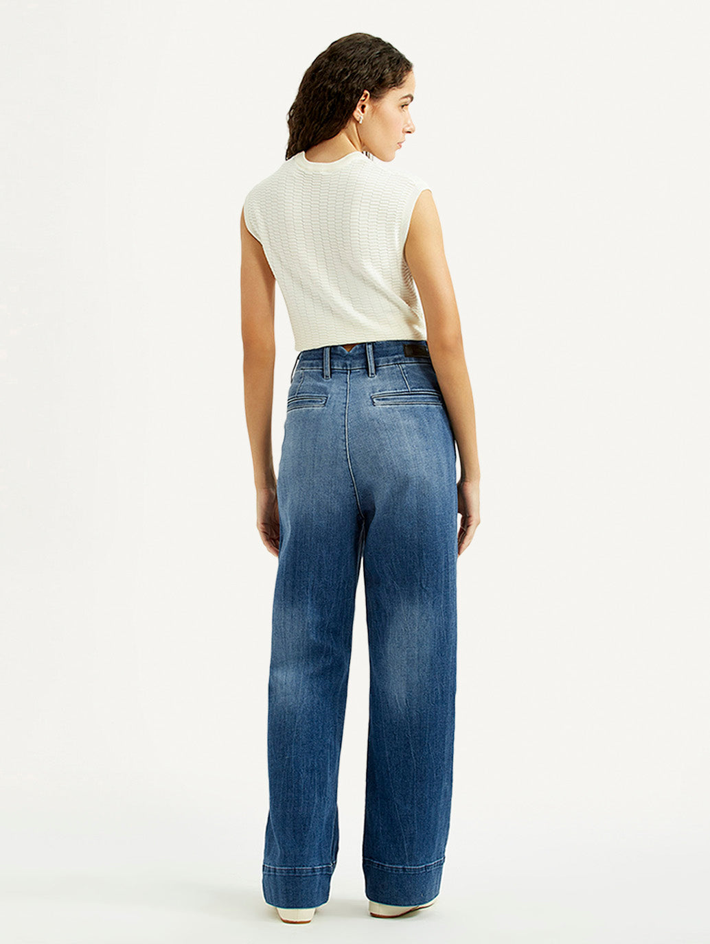 Women's Redloop Blue Loose Fit High Rise Jeans