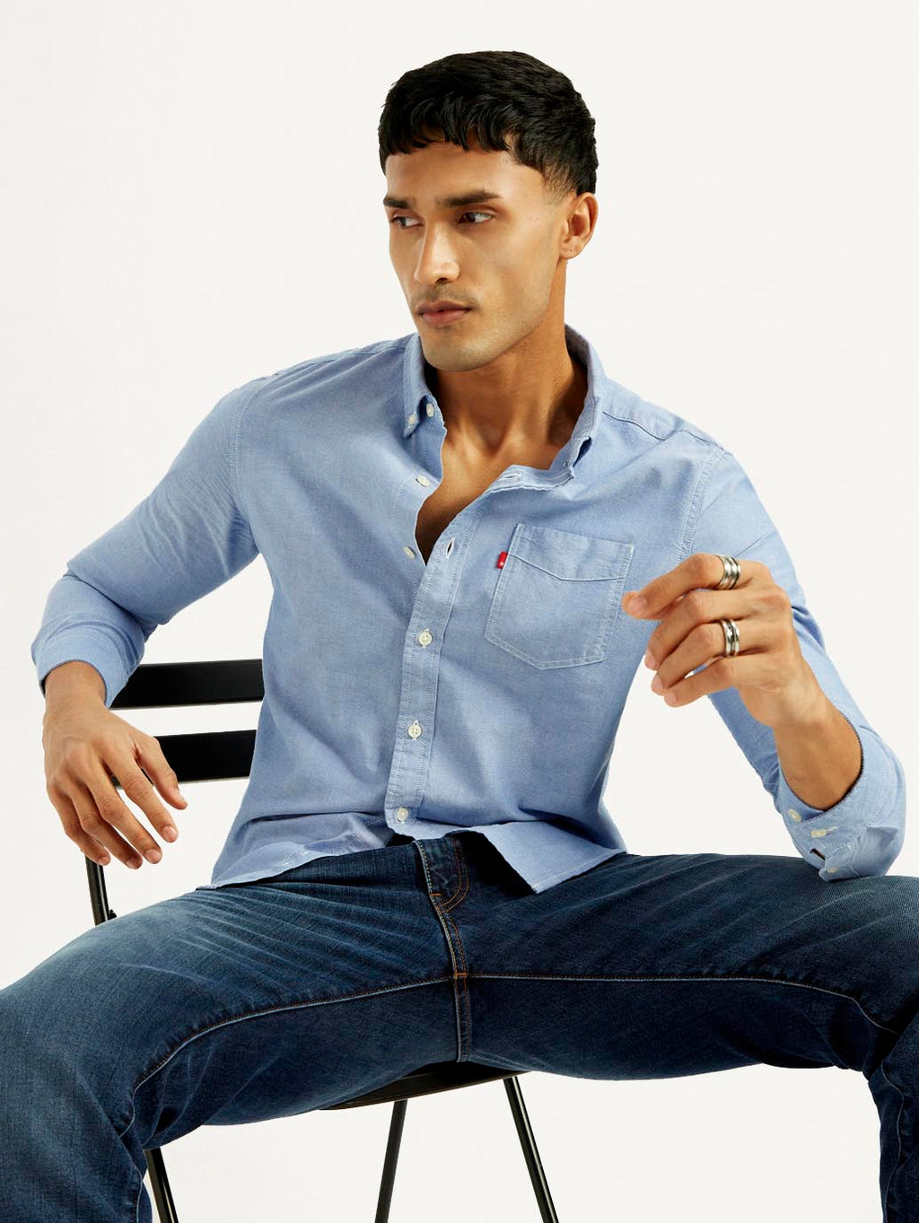 Men's Solid Slim Fit Oxford Shirt