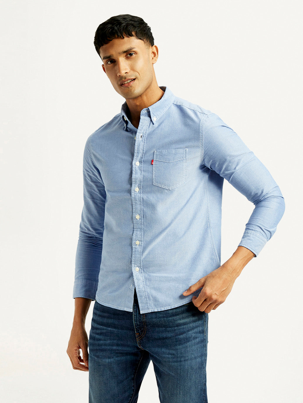 Men's Solid Slim Fit Oxford Shirt