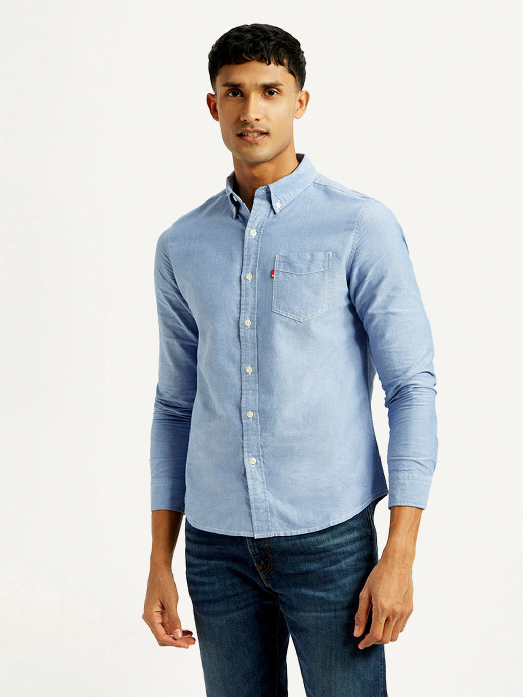 Men's Solid Slim Fit Oxford Shirt