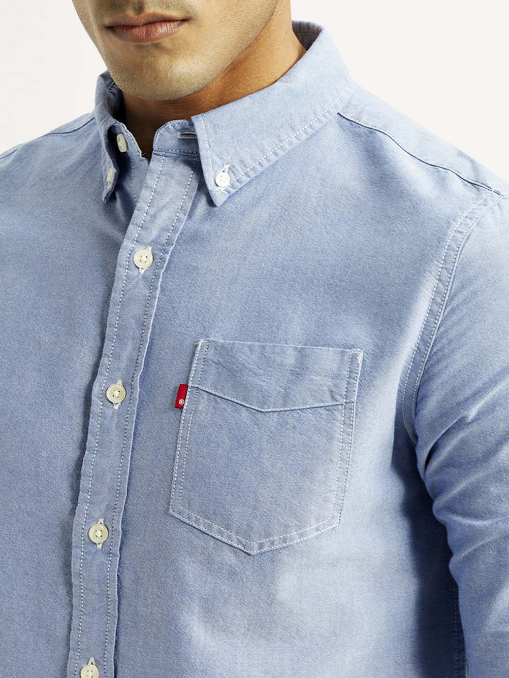 Men's Solid Slim Fit Oxford Shirt