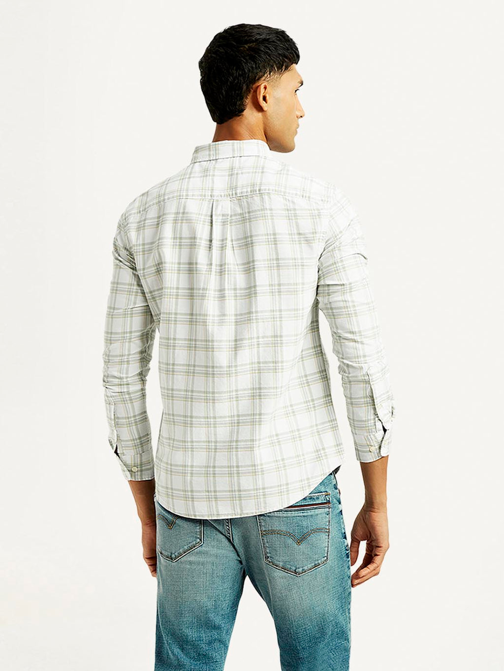 Men's Checkered Slim Fit Oxford Shirt