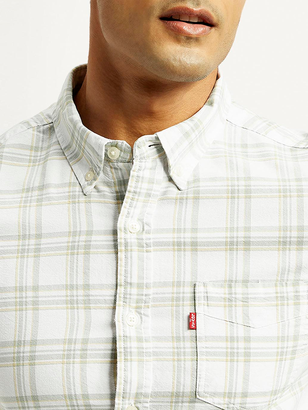 Men's Checkered Slim Fit Oxford Shirt