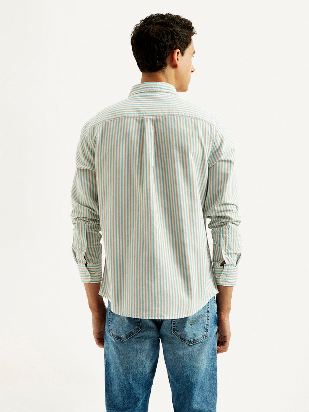 Men's Striped Slim Fit Oxford Shirt